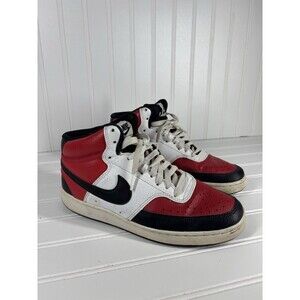 Nike Court Vision Mid NBA Red Black White "Bulls" DM1186-600 Men's size 7.5